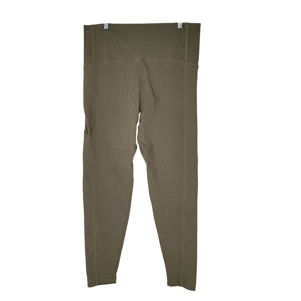 Adidas Leggings Women XL Olive Green Good Ribbed High Waisted Athleisure